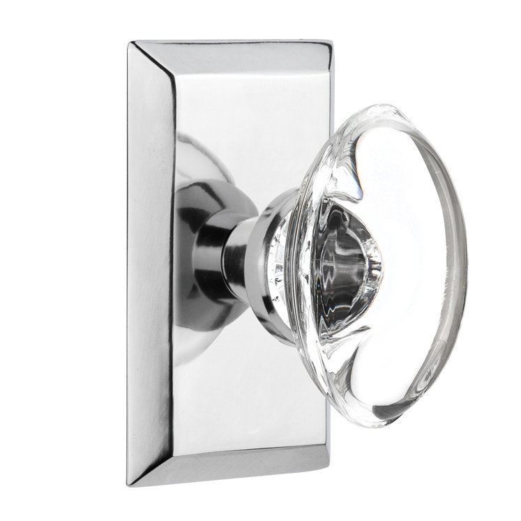 Nostalgic Warehouse Oval Clear Crystal Glass Single Dummy Door Knob